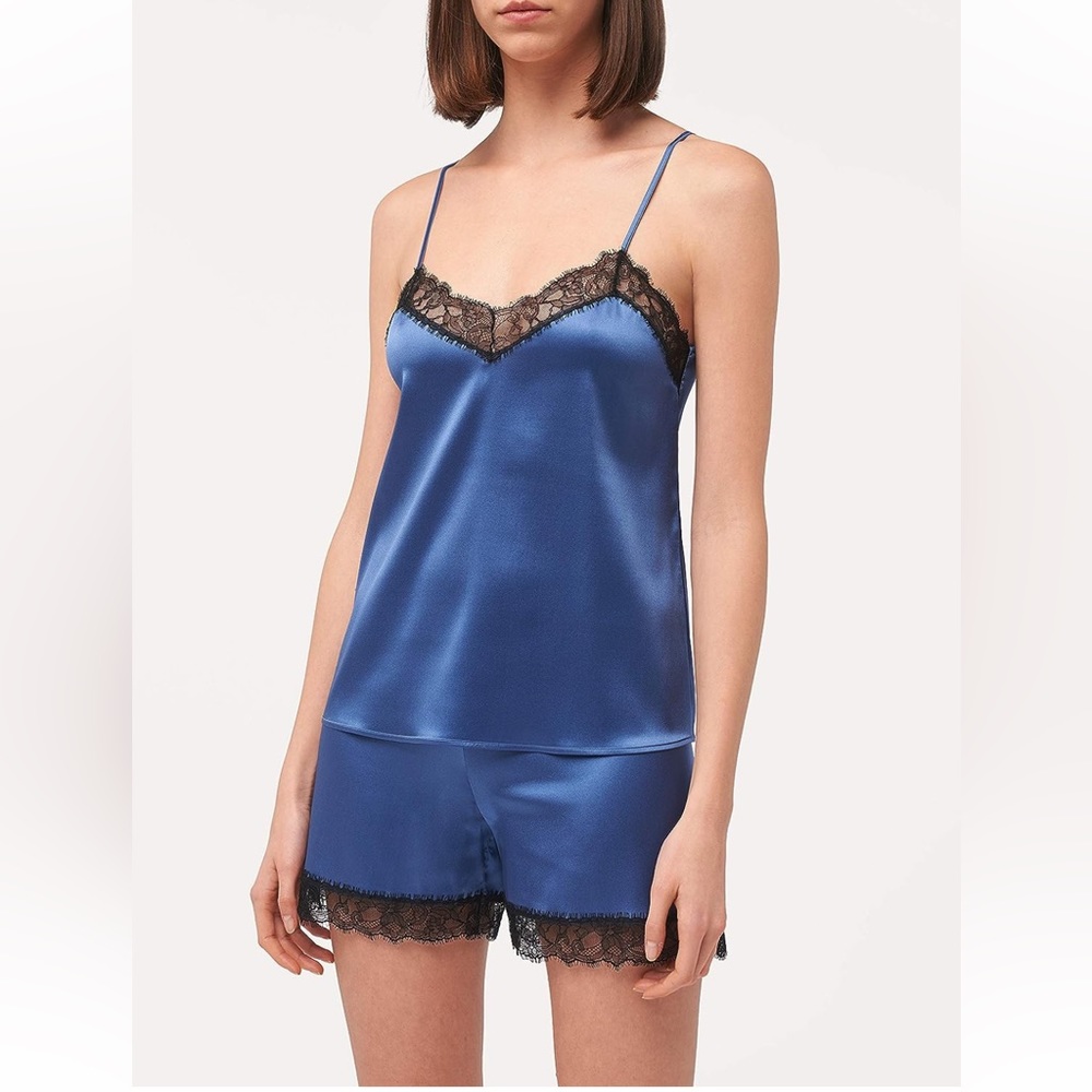 La perla pajama set silk lace